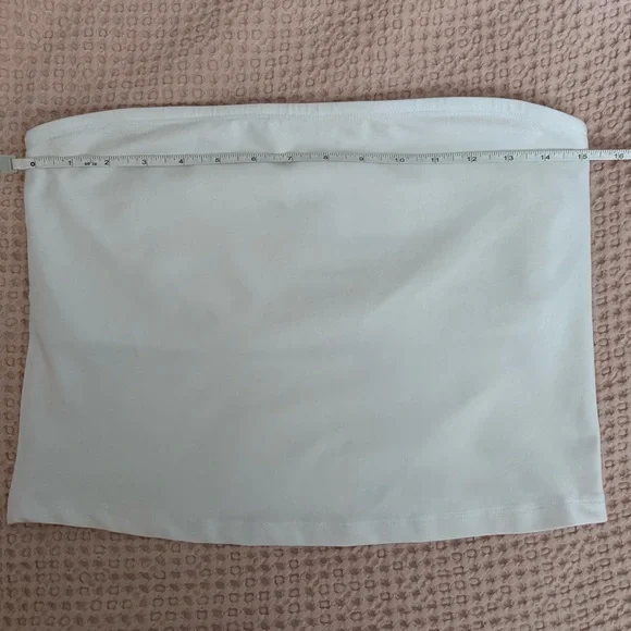 Beyond Yoga White Tube Top Large | Soft Stretchy Strapless Tank - Picture 6 of 7